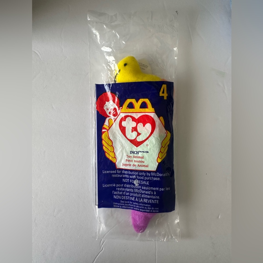 TY Beanie Baby snake  Toy - Yellow and Purple‎